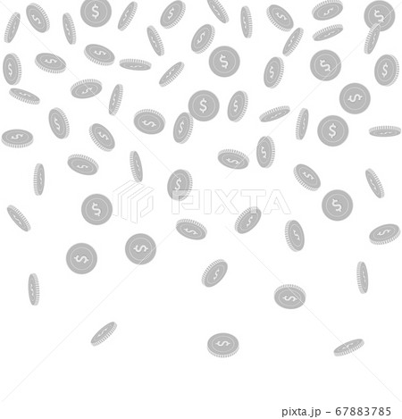 American dollar coins falling. Scattered black and American dollar coins falling. Scattered black and 67883785