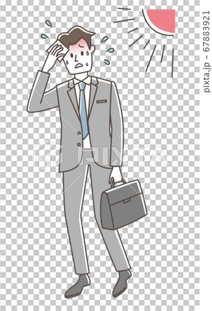 熱中症で倒れそうな会社員 67883921