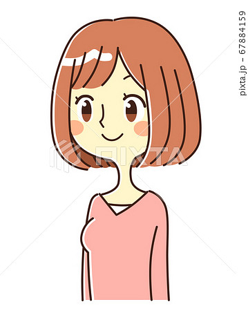 若い女性 表情 笑顔 イラストのイラスト素材 若い女性 表情 笑顔 イラストのイラスト素材