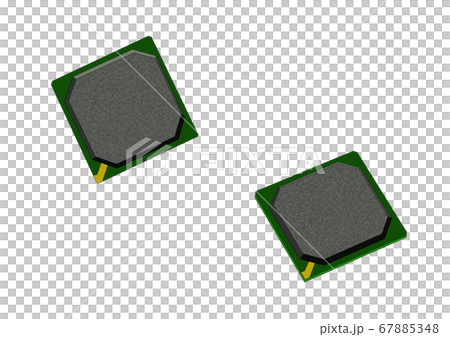 IC(集積回路)の四角く平たいパッケージ IC(集積回路)の四角く平たいパッケージ 67885348