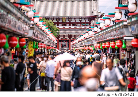 日本の東京都市景観 雨上がりの晴れ間が広がる東京・浅草寺(4連休最終日)=7月26日 日本の東京都市景観 雨上がりの晴れ間が広がる東京・浅草寺(4連休最終日)=7月26日 67885421