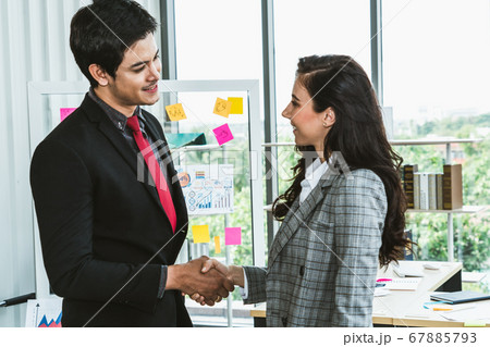 Business people handshake in corporate office 67885793