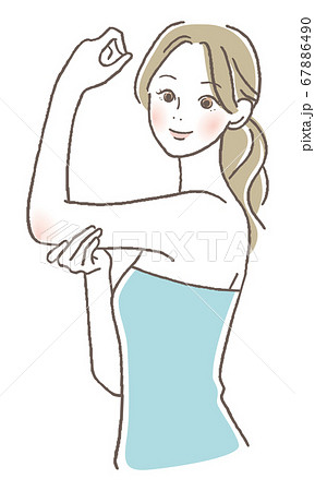 腕をマッサージする女性のイラスト素材