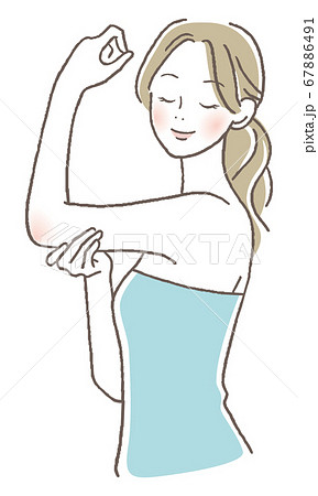 腕をマッサージする女性のイラスト素材