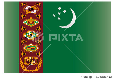 新世界の国旗2：3Verグラデーション　トルクメニスタン