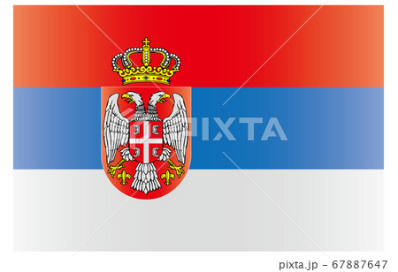 新世界の国旗2：3Verグラデーション　セルビア 67887647