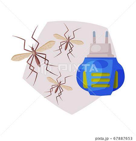 Electric Fumigator, Extermination of Mosquitoes, Pest Control Vector Illustration on White Background Electric Fumigator, Extermination of Mosquitoes, Pest Control Vector Illustration on White Background 67887653