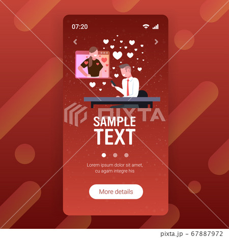 businessman chatting with girlfriend in online dating app virtual relationship social networking 67887972