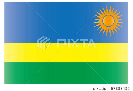 新世界の国旗2 3verグラデーション ルワンダのイラスト素材