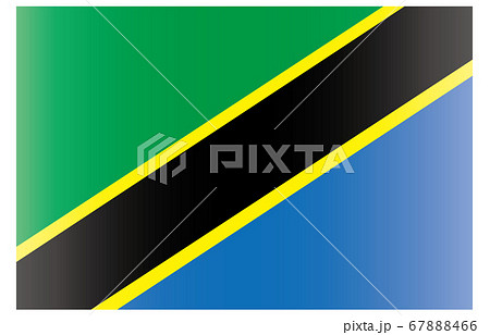 新世界の国旗2 3verグラデーション タンザニアのイラスト素材