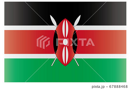新世界の国旗2：3Verグラデーション　ケニア 67888468