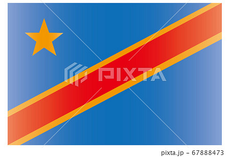 新世界の国旗2：3Verグラデーション　コンゴ民主共和国