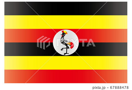 新世界の国旗2 3verグラデーション ウガンダのイラスト素材