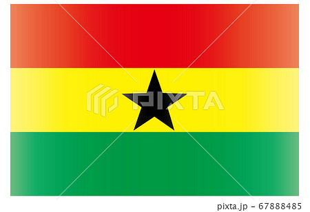 新世界の国旗2：3Verグラデーション　ガーナ 67888485