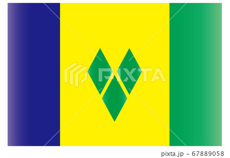 新世界の国旗2：3Verグラデーション　セントビンセント・グレナディーン諸島