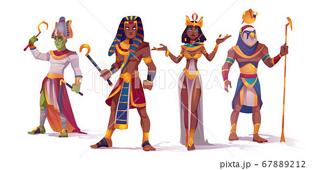 Egyptian god Amun, Osiris, Pharaoh and Cleopatra 67889212