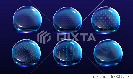 Force shield bubbles, various energy glow spheres 67889213