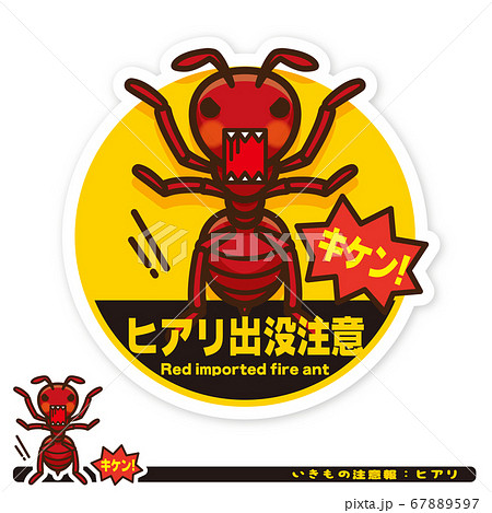 いきもの注意報：ヒアリ出没注意サイン 67889597