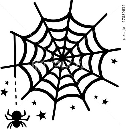 ハロウィン 星と蜘蛛の巣 のイラスト素材