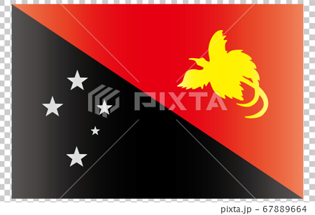 新世界の国旗2 3verグラデーション パプアニューギニアのイラスト素材