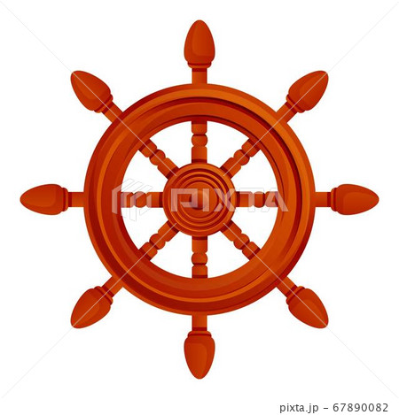 Driving ship wheel icon, cartoon style Driving ship wheel icon, cartoon style 67890082