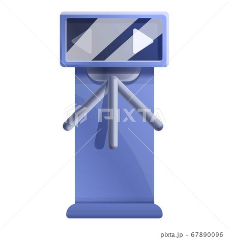 Tripod turnstile icon, cartoon style 67890096