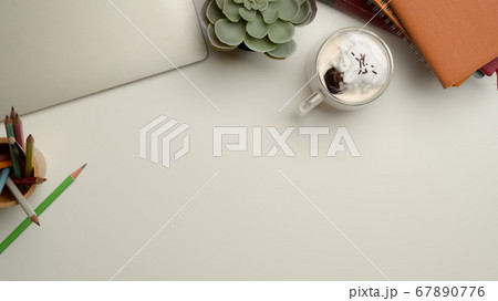 Workspace with copy space, laptop, books, Workspace with copy space, laptop, books, 67890776