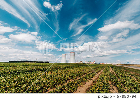 Field near the nuclear power plant in the Ostrovetsky district.Field around the nuclear power plant. Belarus Field near the nuclear power plant in the Ostrovetsky district.Field around the nuclear power plant. Belarus 67890794
