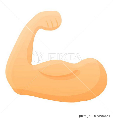 Arm training biceps icon, cartoon style 67890824