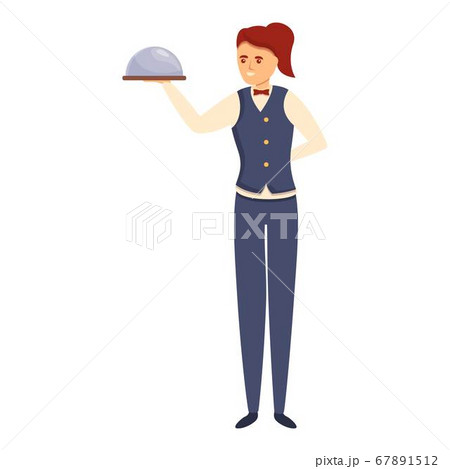 Butler Tray Icon Cartoon Styleのイラスト素材