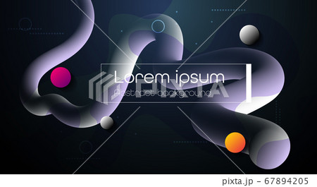 Minimal abstract 3D liquid or fluid shapes, dark color gradient background for layout, banner, poster, template, flyer. Vector modern graphic color design, Futuristic trendy dynamic pattern elements Minimal abstract 3D liquid or fluid shapes, dark color gradient background for layout, banner, poster, template, flyer. Vector modern graphic color design, Futuristic trendy dynamic pattern elements 67894205