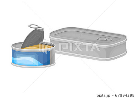 Fish Tin or Can as Manufactured Product Vector Illustration 67894299