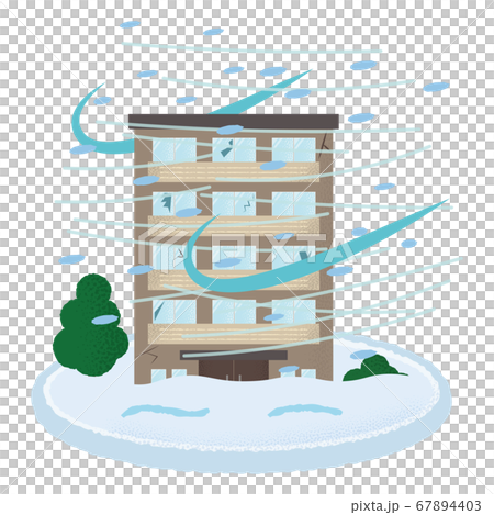 遭受暴風雪的豪宅的矢量圖 67894403