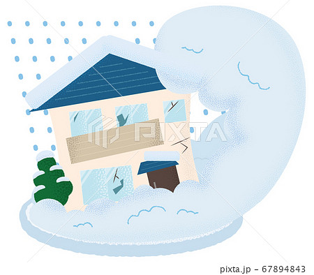 雪崩の被害を受ける住宅のベクターイラスト 雪崩の被害を受ける住宅のベクターイラスト 67894843