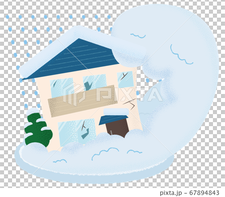 雪崩の被害を受ける住宅のベクターイラスト 雪崩の被害を受ける住宅のベクターイラスト 67894843