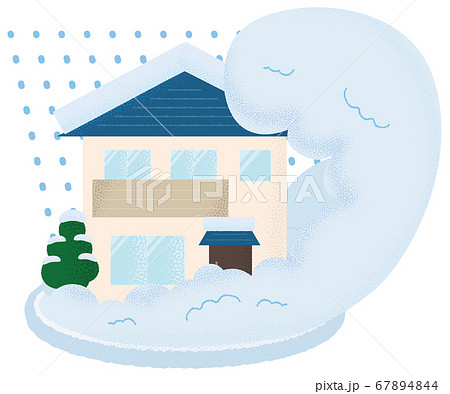雪崩の被害を受ける住宅のベクターイラスト 雪崩の被害を受ける住宅のベクターイラスト 67894844