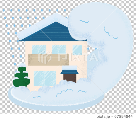 雪崩の被害を受ける住宅のベクターイラスト 雪崩の被害を受ける住宅のベクターイラスト 67894844
