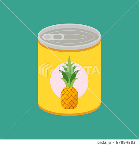 Canned pineapple in flat style 67894883