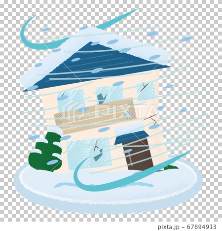 Vector illustration of houses damaged by snowstorm 67894913