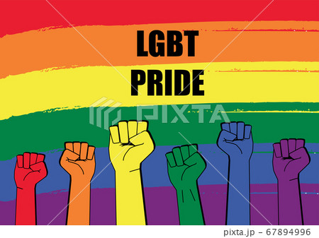 Lgbt Pride Concept with Raised Rainbow Colored 67894996