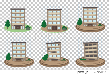 Vector illustration set of apartments that suffer flood damage 67895034