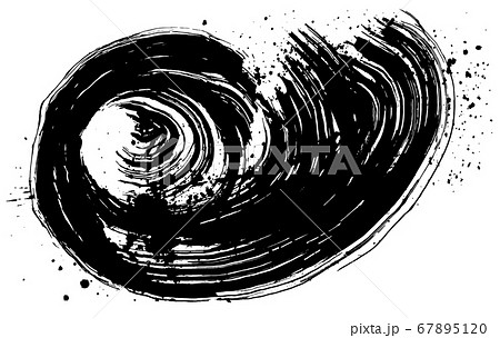 渦　波しぶき　手書きの毛筆イラスト 67895120
