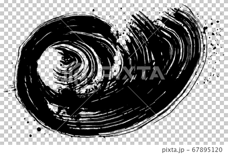 渦　波しぶき　手書きの毛筆イラスト 67895120