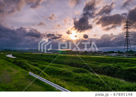 宮崎県 都城市 夕焼け 67895148