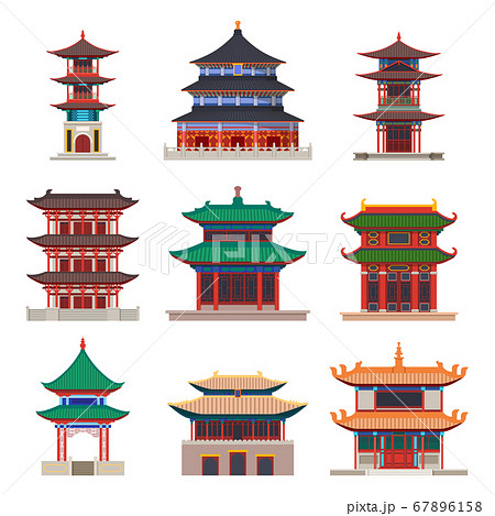 Pagoda building. Chinese or japanese construction vector 67896158