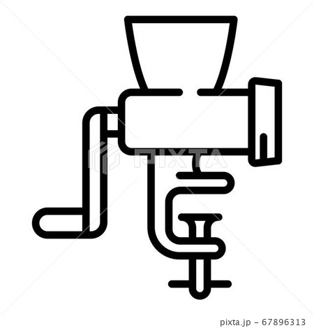 Manual meat grinder icon, outline style 67896313