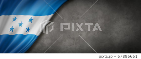 Honduras flag on concrete wall banner 67896661