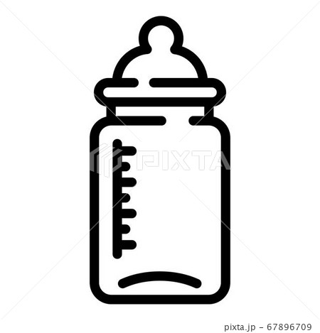 Newborn milk bottle icon, outline style 67896709