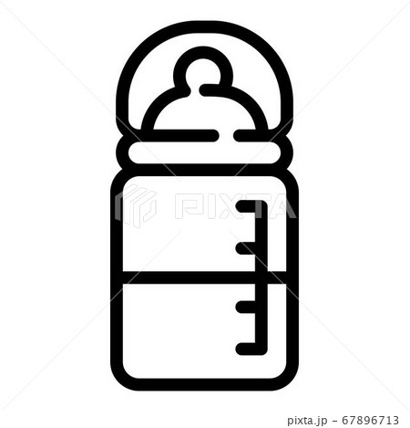 Half milk bottle icon, outline style 67896713