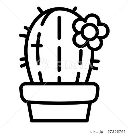 Cactus plant pot icon, outline style Cactus plant pot icon, outline style 67896765